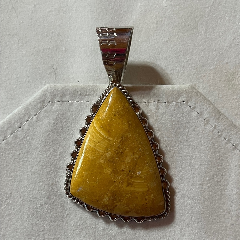 Jay King Yellow Jasper Stone Pendant